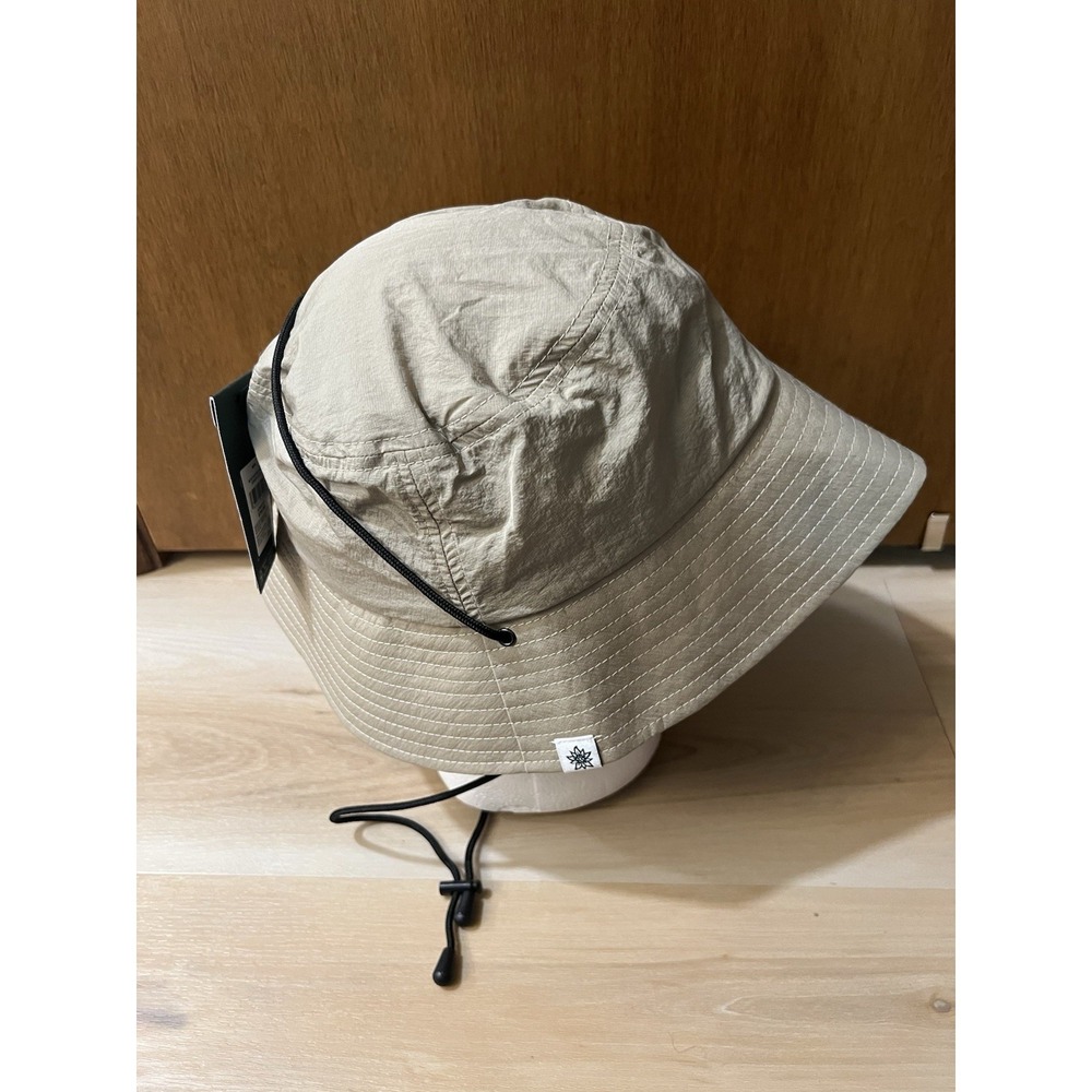 Alpine Designs Men's Bucket Hat Nylon Logo Neck‎ Strap Beige OSFM New